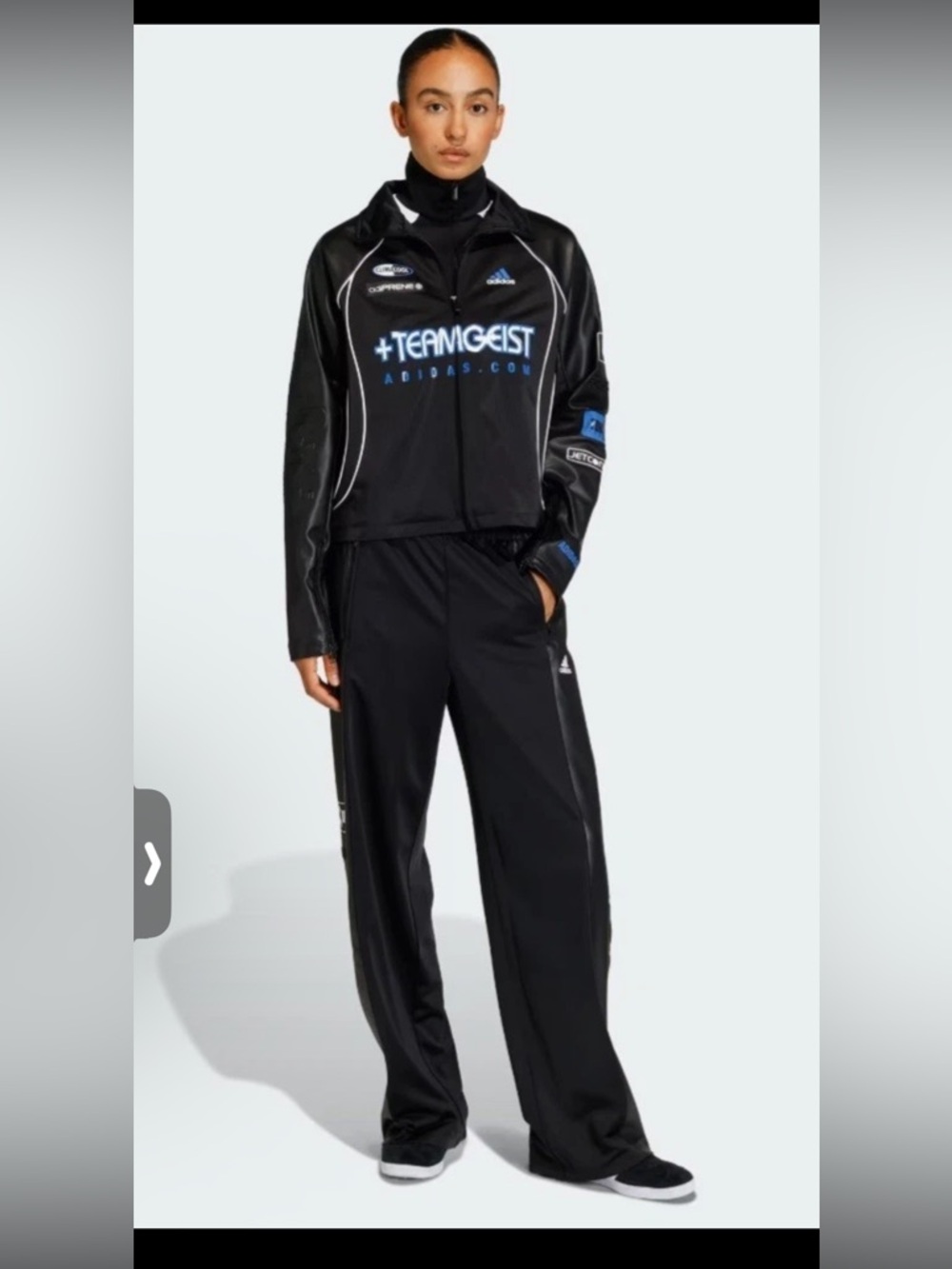 adidas Black Track Jacket with Teamgeist Embossed Logo